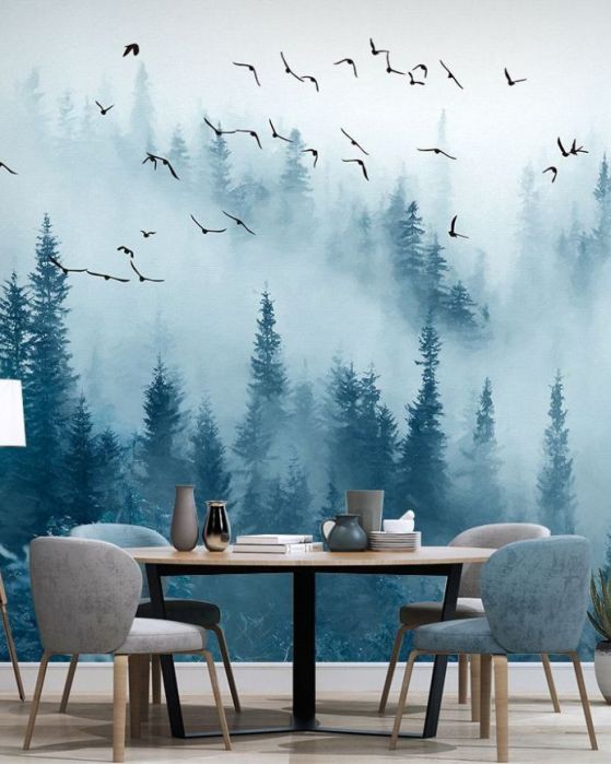 Fototapet Pădure în ceață