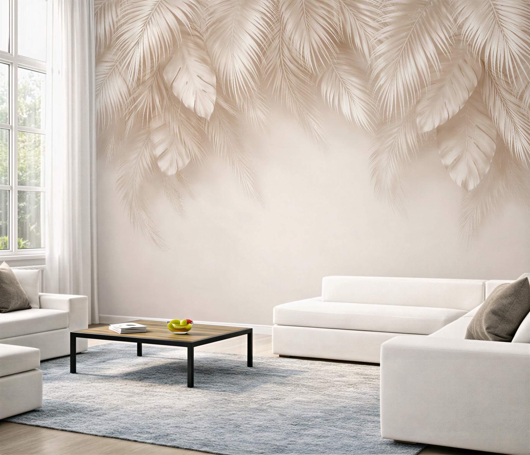 Fototapet Frunze elegante de monstera cu aspect de palmier