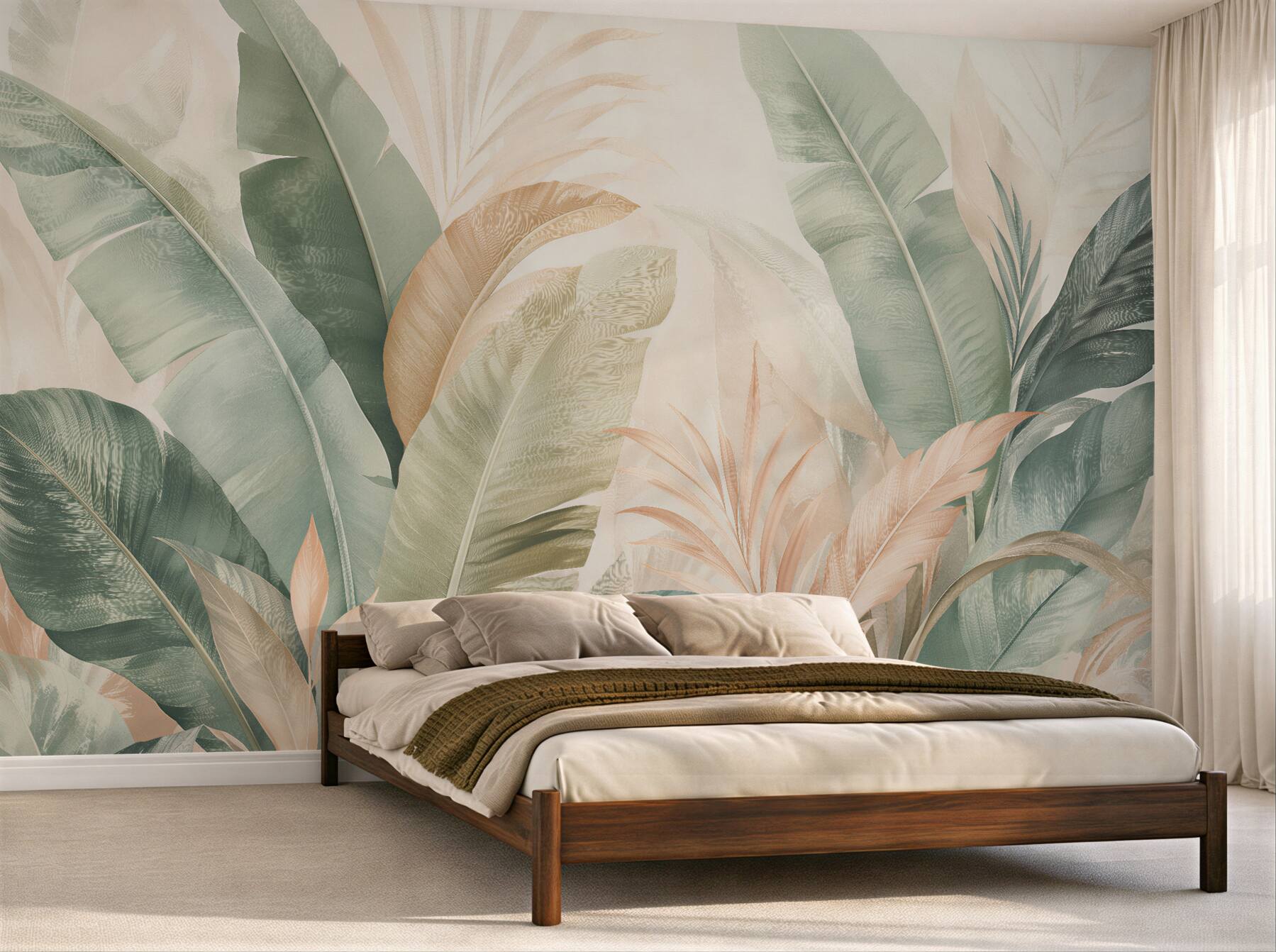 Fototapet Frunze pastelate ale armoniei tropicale
