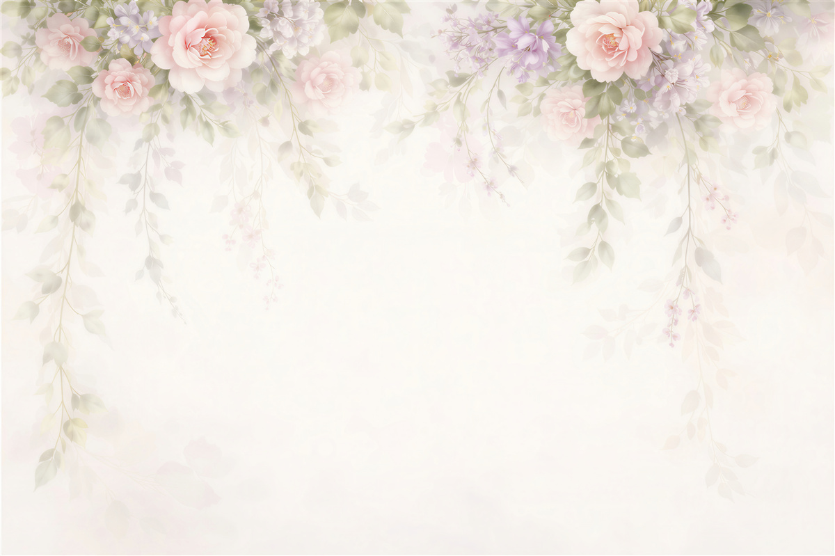 Fototapet Flori pastelate într-o compoziție romantică