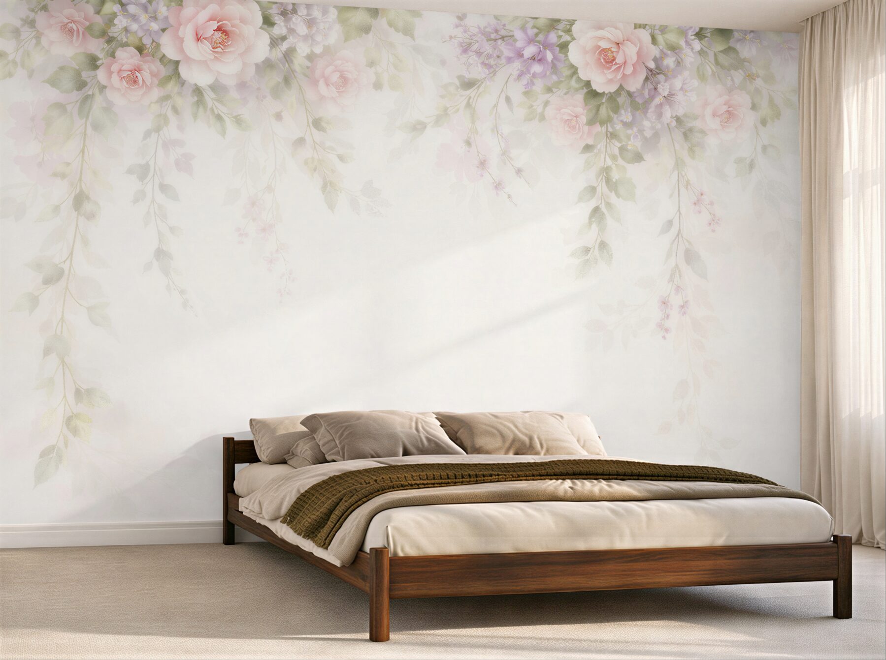 Fototapet Flori pastelate într-o compoziție romantică