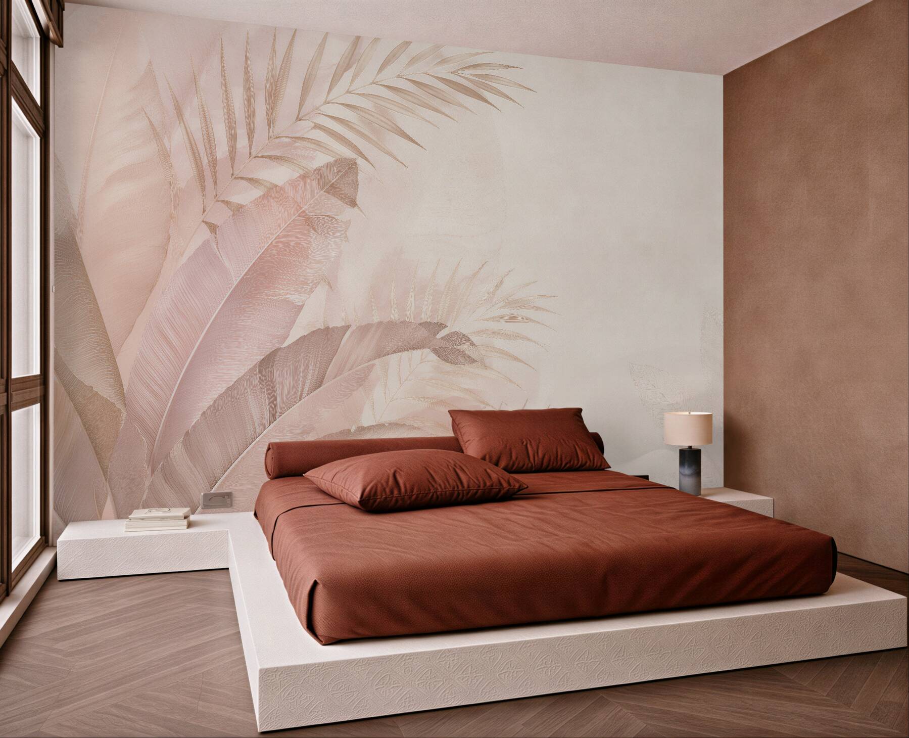 Fototapet Frunze tropicale pudrate