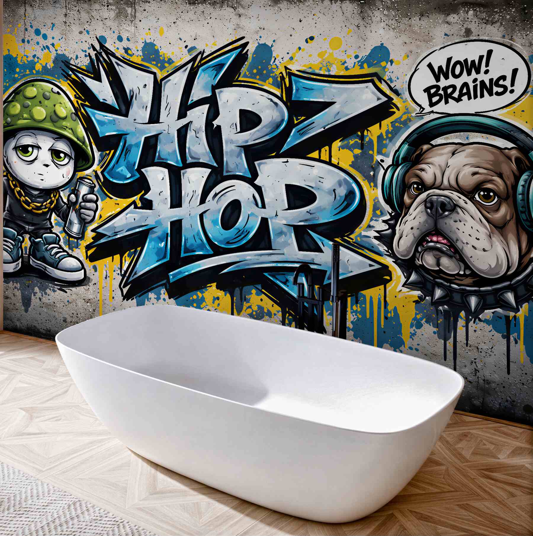 Fototapet Graffiti hip hop cu bulldog
