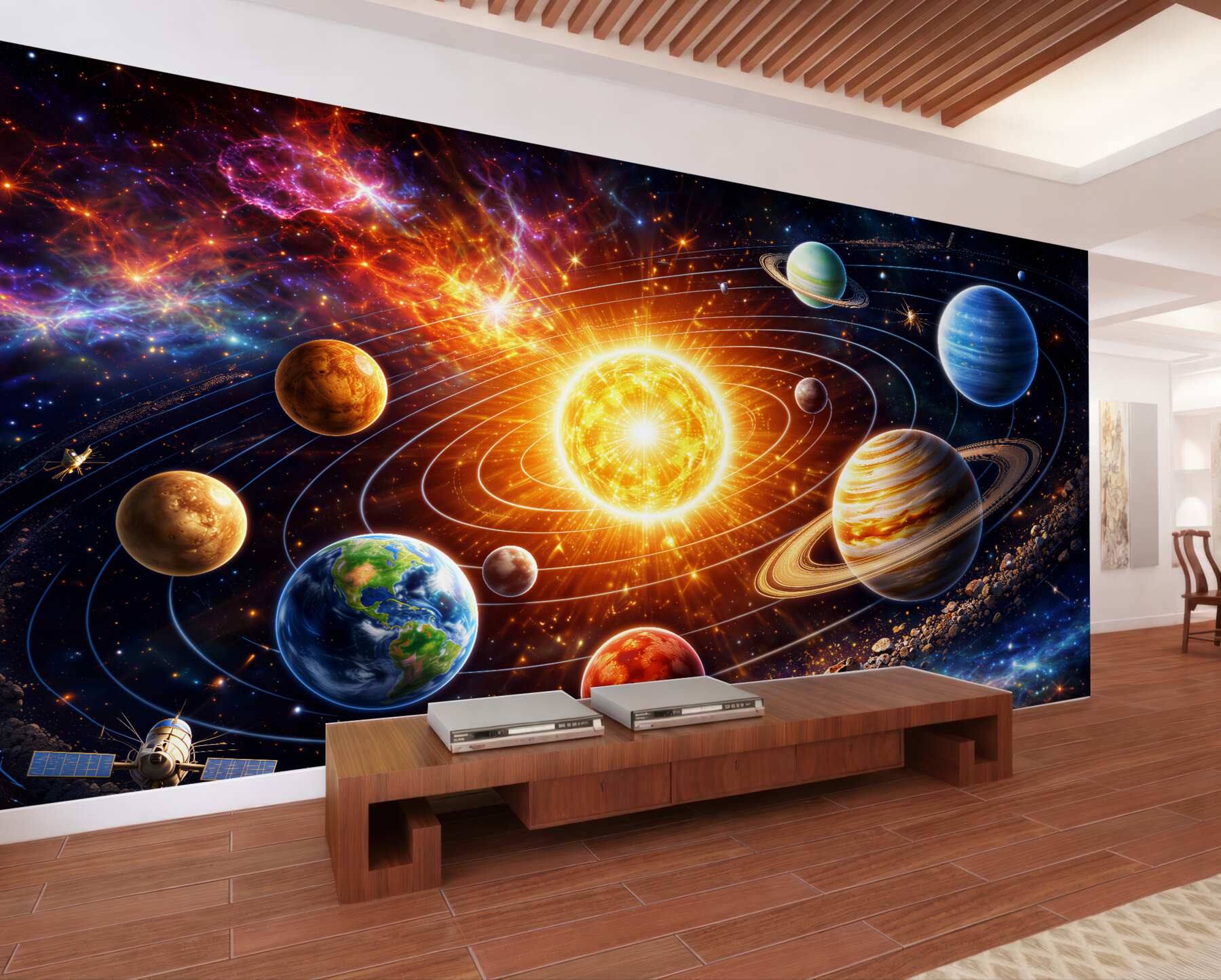 Fototapet Compoziție colorată de planete