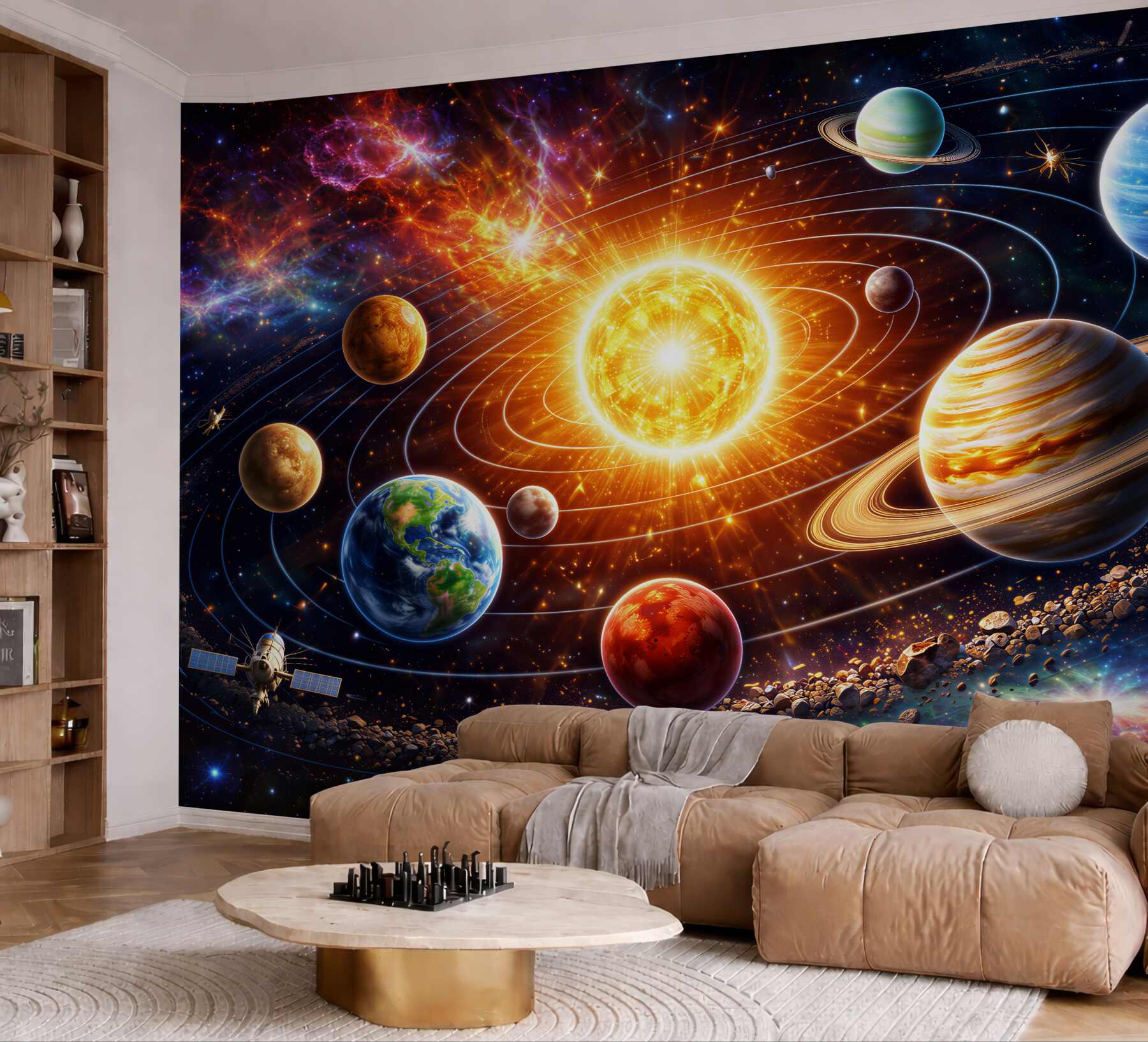 Fototapet Compoziție colorată de planete