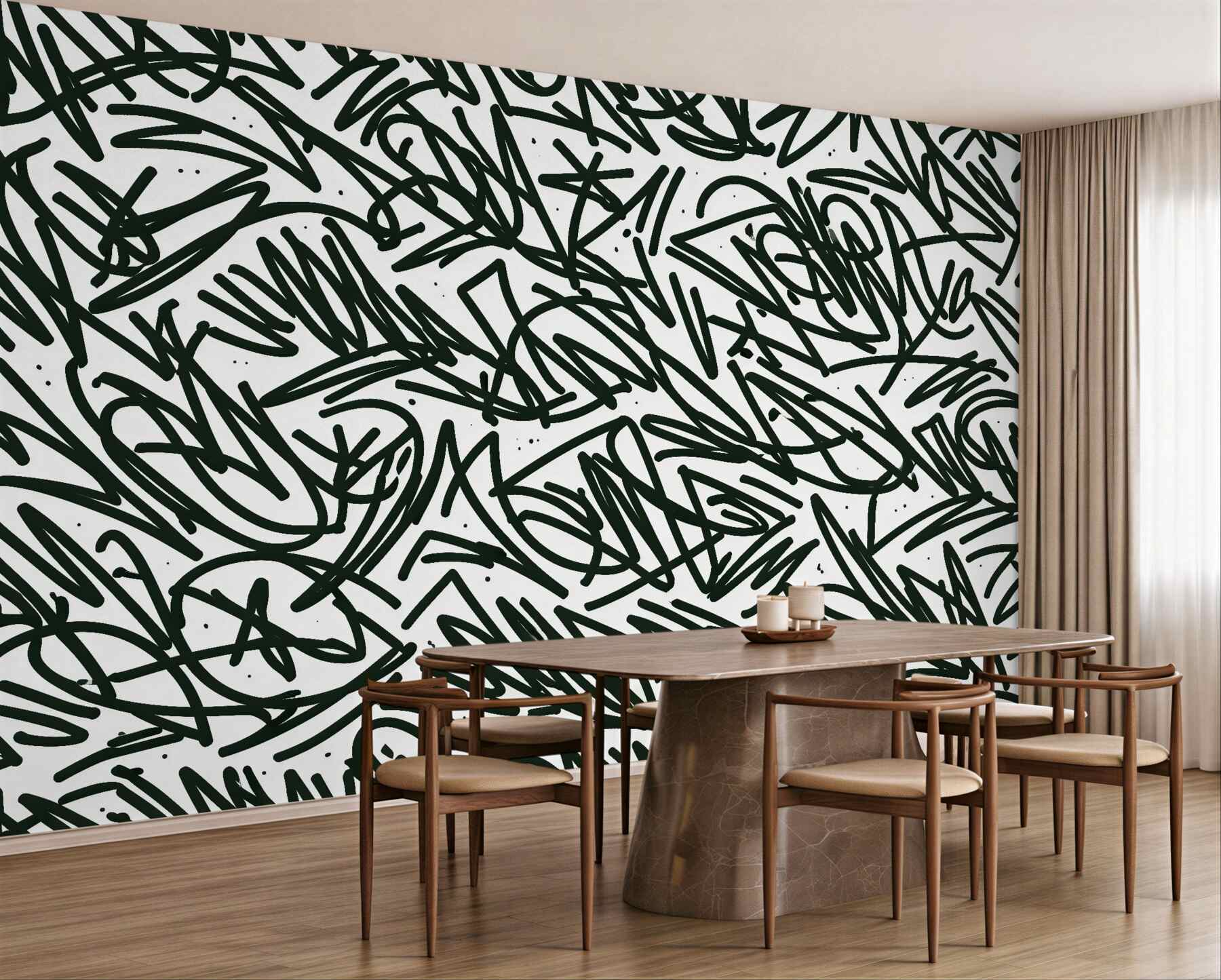 Fototapet Graffiti verde abstract