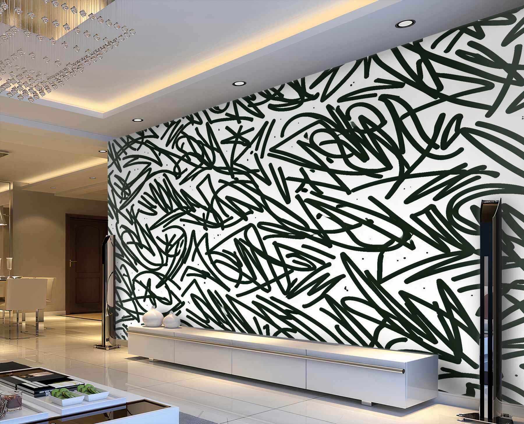 Fototapet Graffiti verde abstract