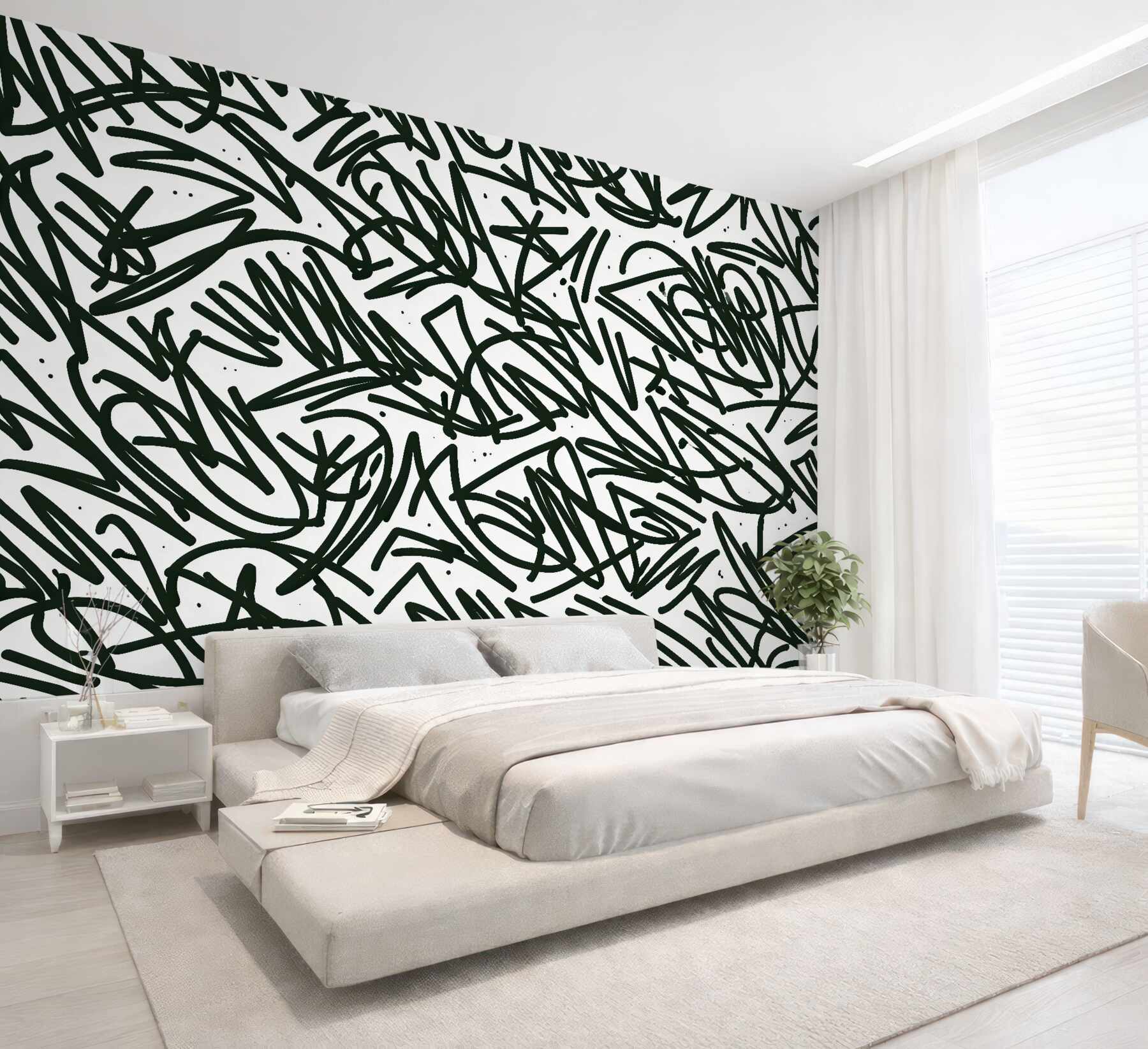 Fototapet Graffiti verde abstract