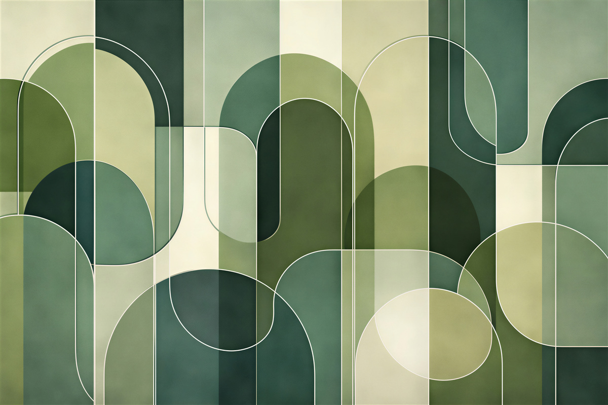 Fototapet Geometrie retro verde
