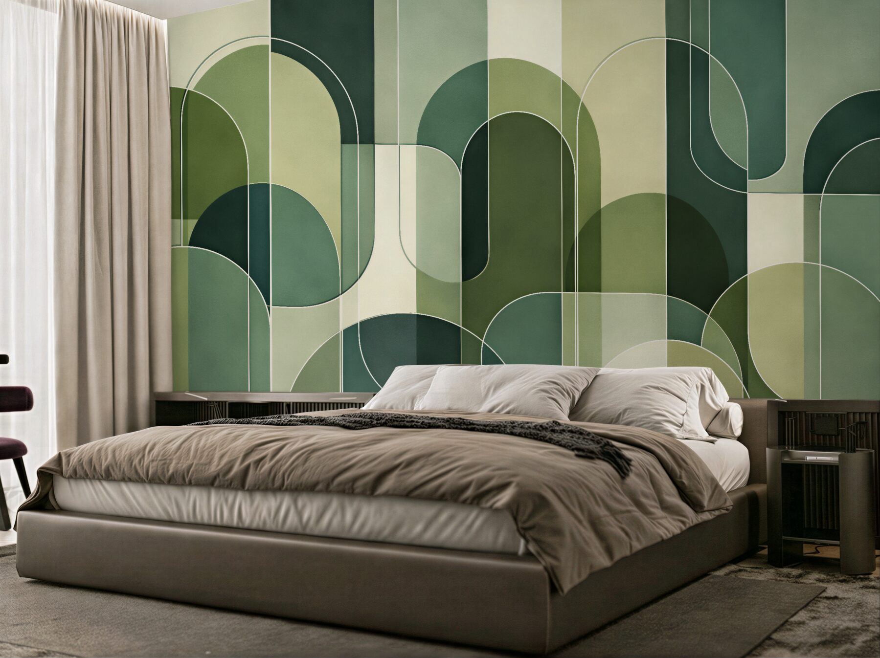 Fototapet Geometrie retro verde