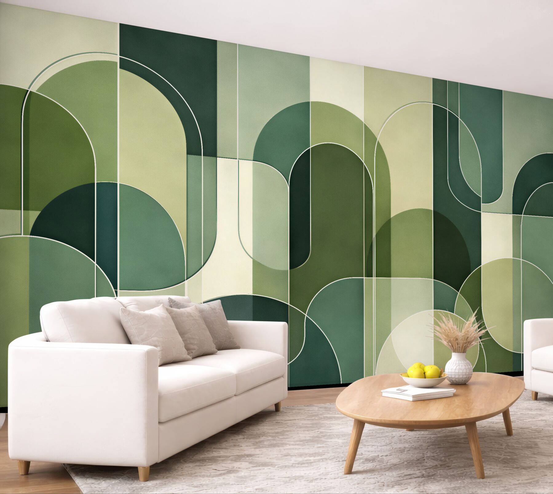 Fototapet Geometrie retro verde