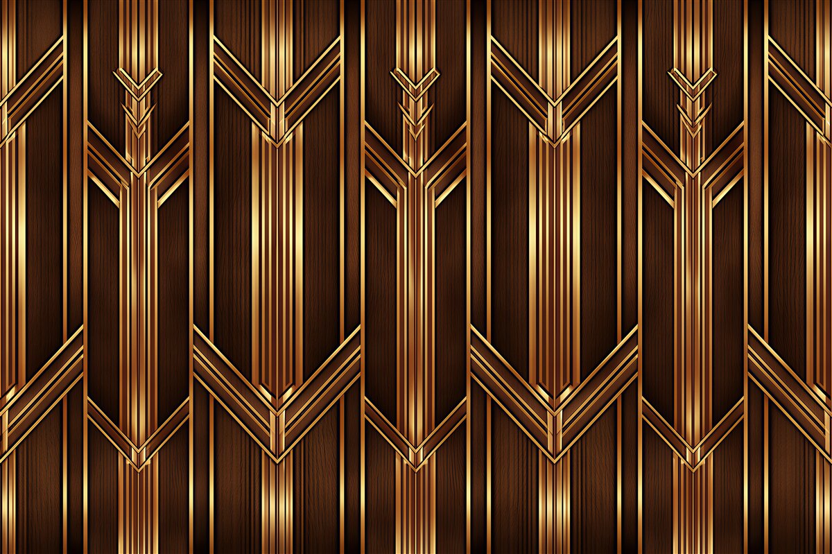 Fototapet Lemn geometric auriu glamour