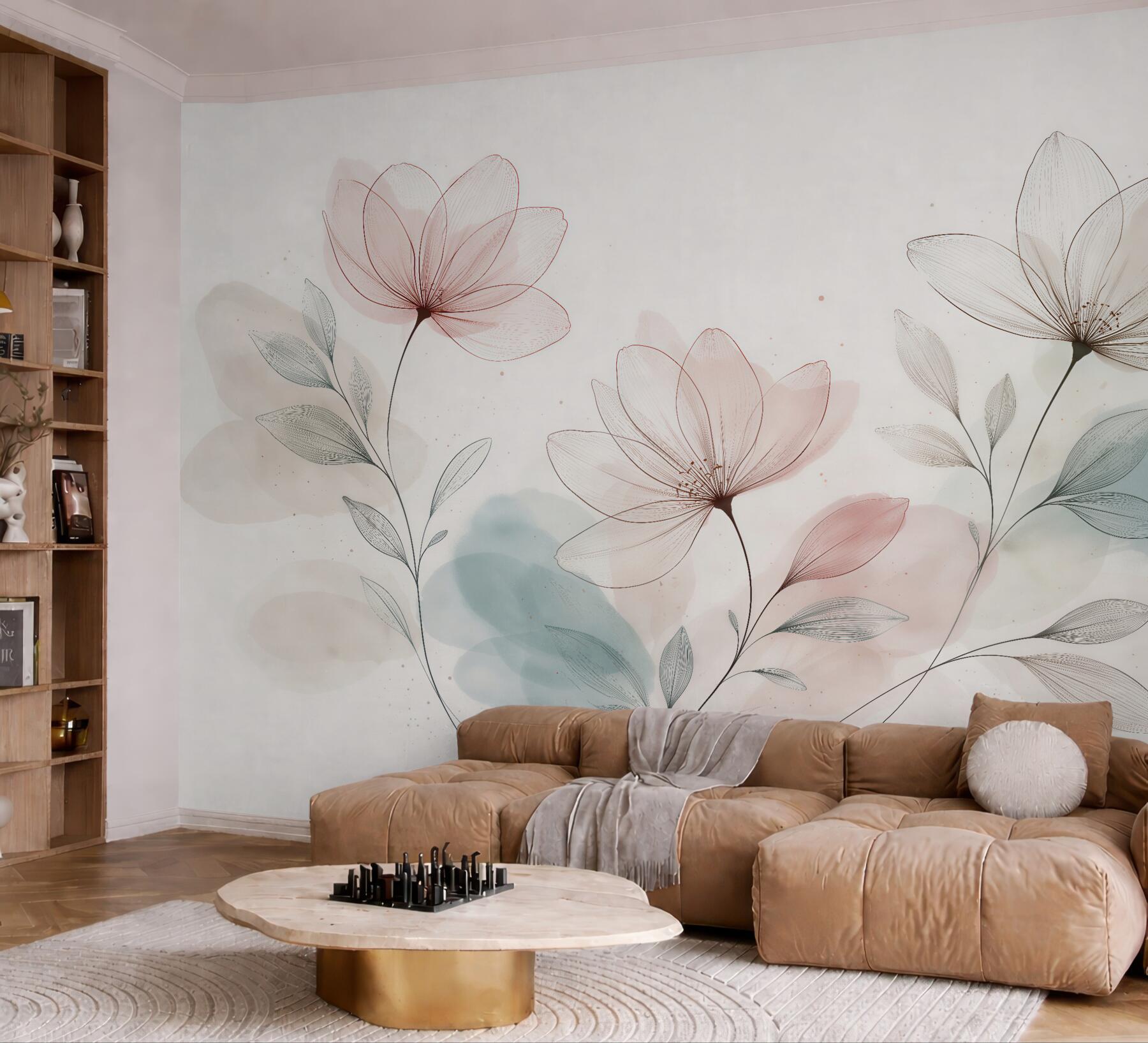 Fototapet Flori delicate în tonuri pastelate