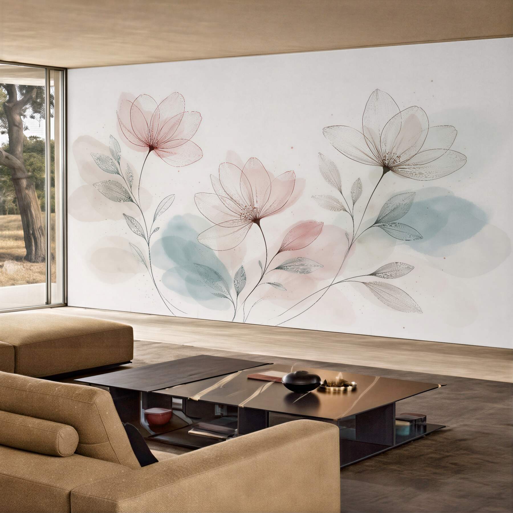 Fototapet Flori delicate în tonuri pastelate