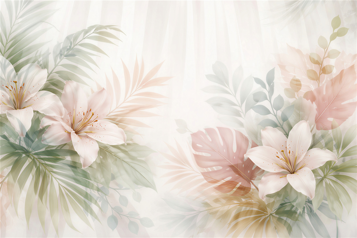 Fototapet Crini pastel tropical strălucitor