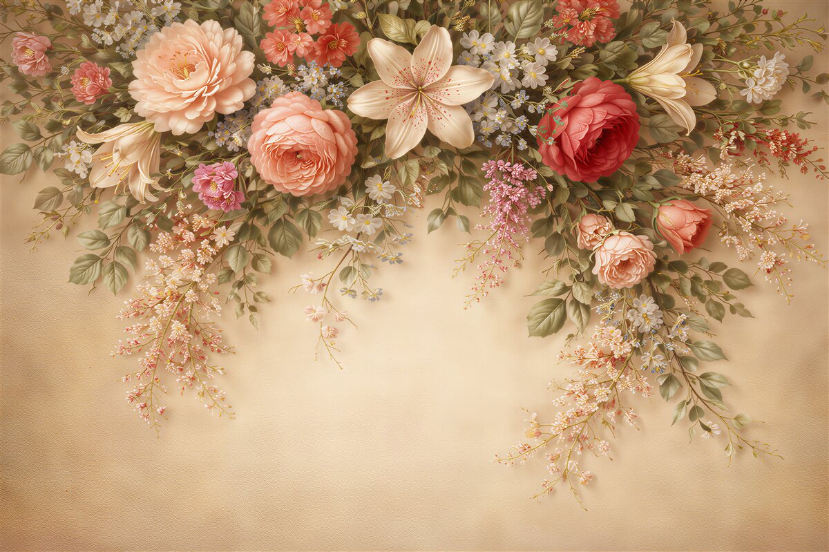 Fototapet Ghirlandă florală clasică