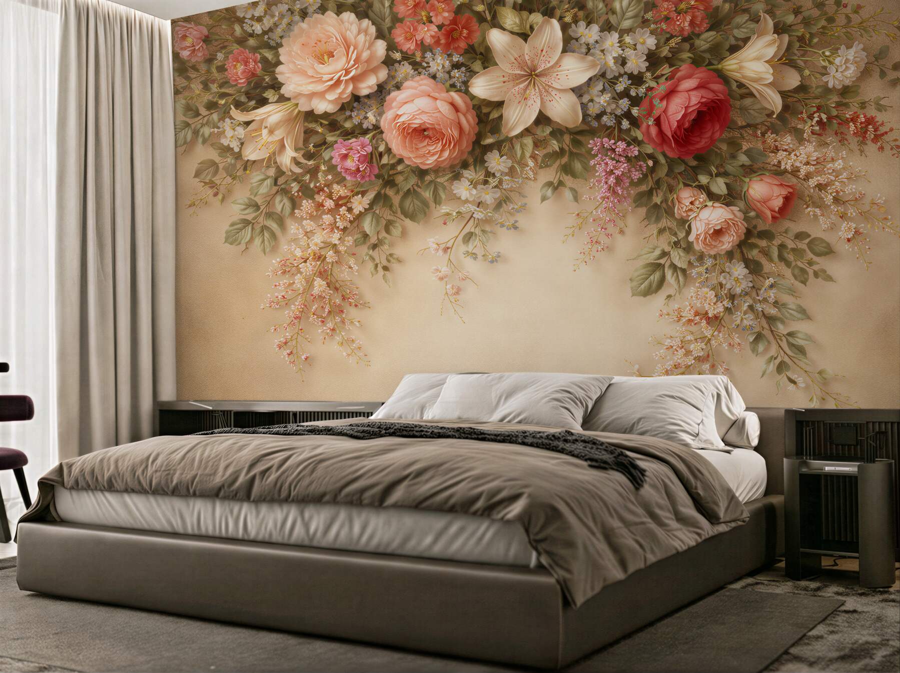 Fototapet Ghirlandă florală clasică
