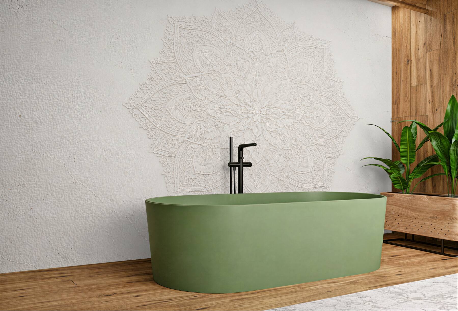 Fototapet Mandala crem în stil boho