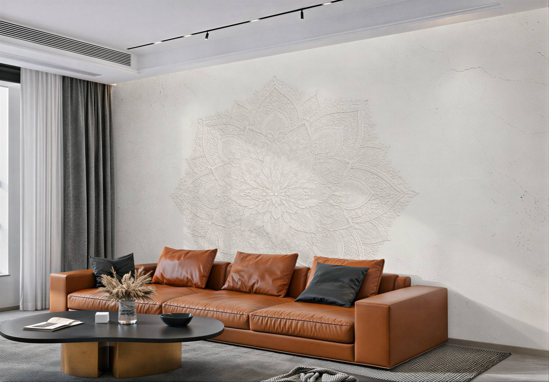Fototapet Mandala crem în stil boho
