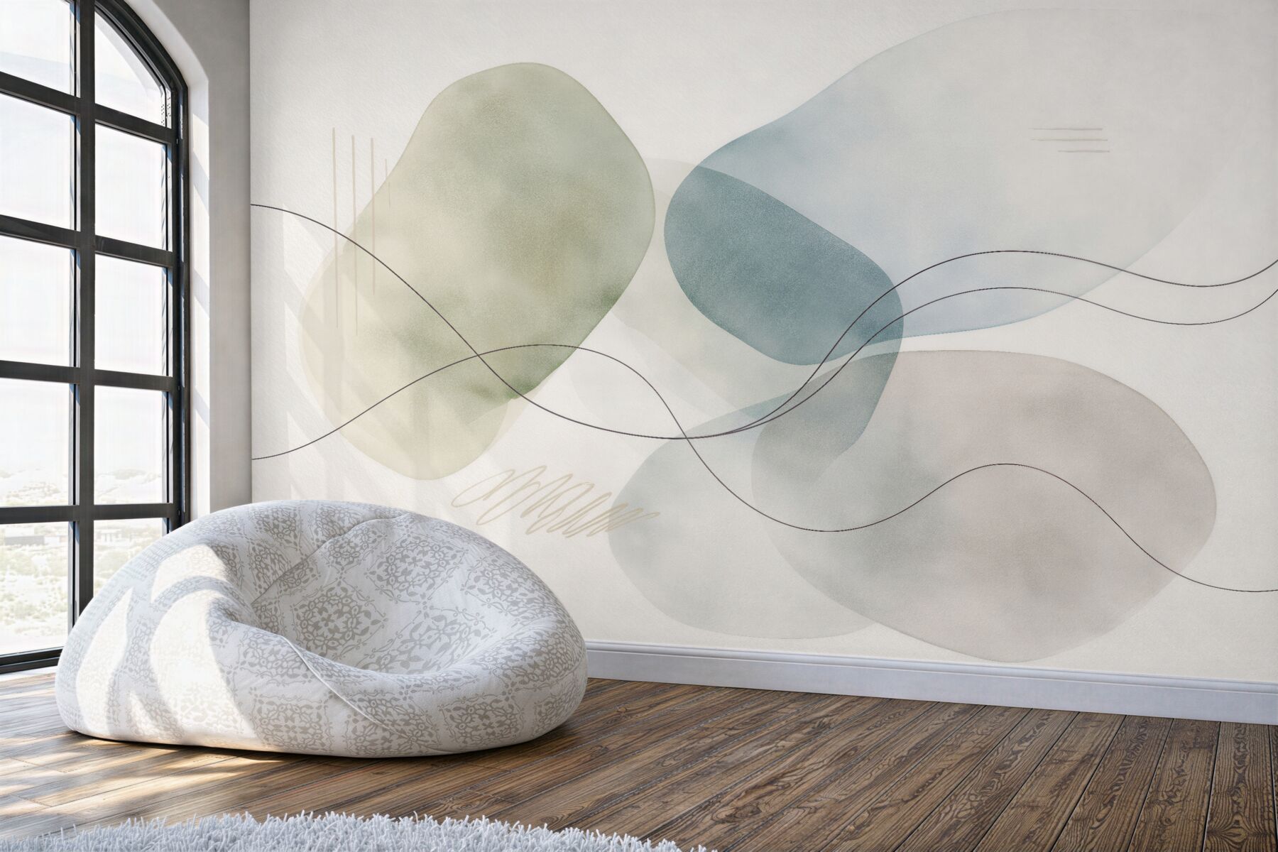 Fototapet Abstract pastelat cu linie fluidă