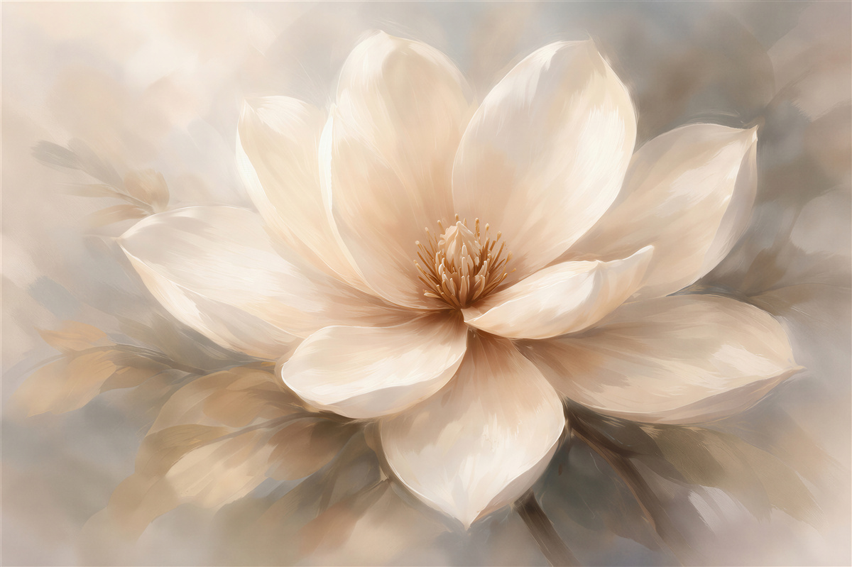 Fototapet Magnolie crem în strălucire