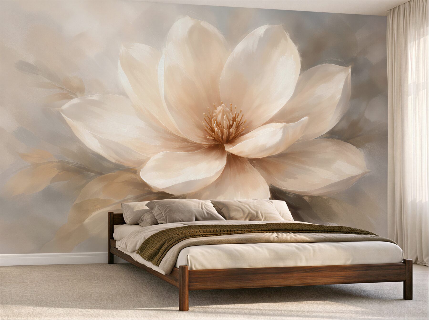 Fototapet Magnolie crem în strălucire