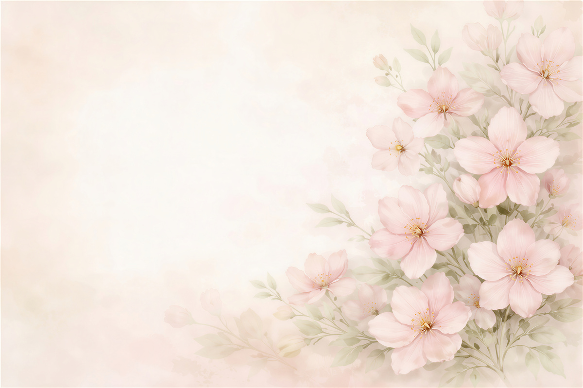 Fototapet Flori pastelate delicate în strălucire
