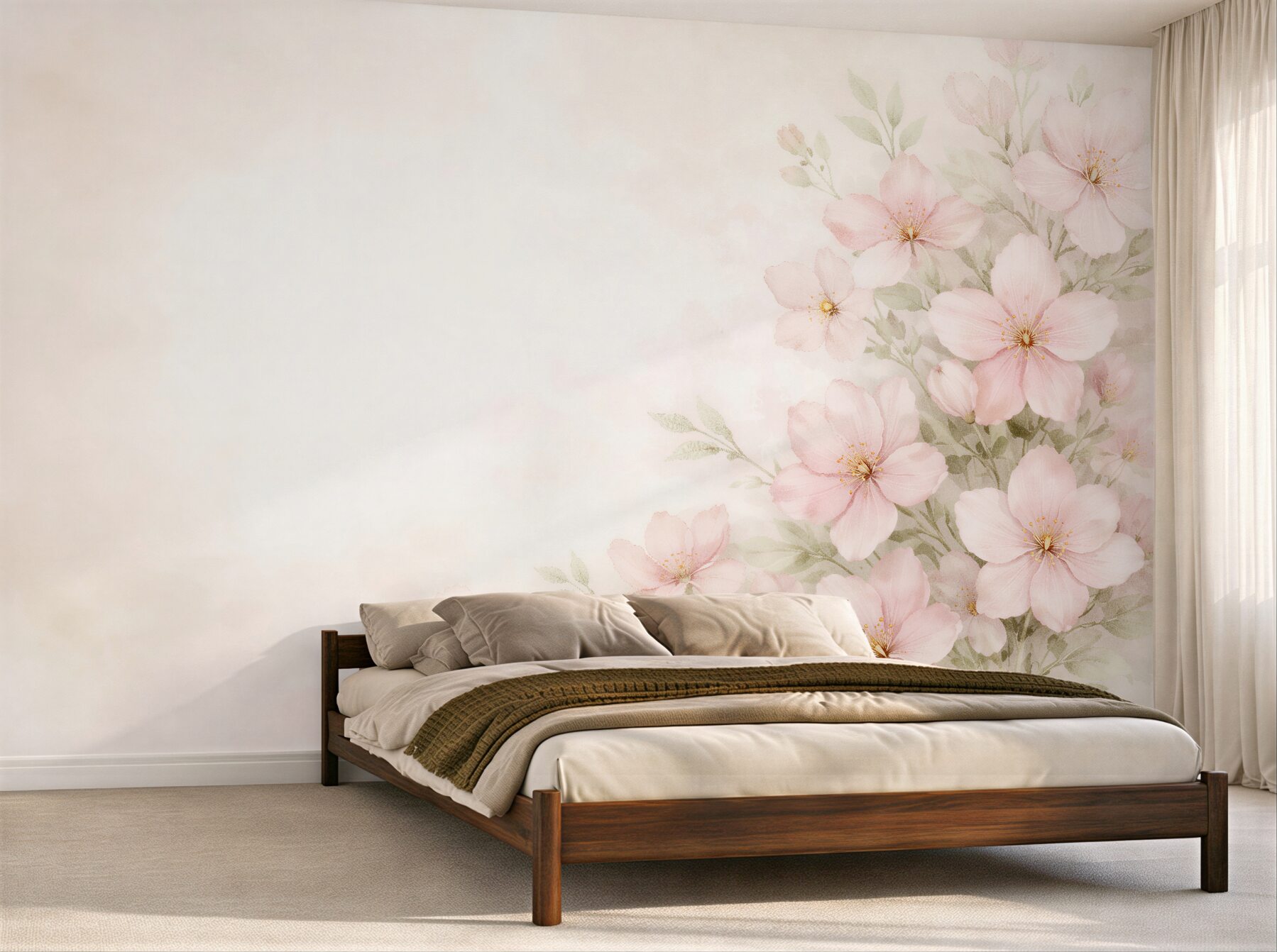Fototapet Flori pastelate delicate în strălucire