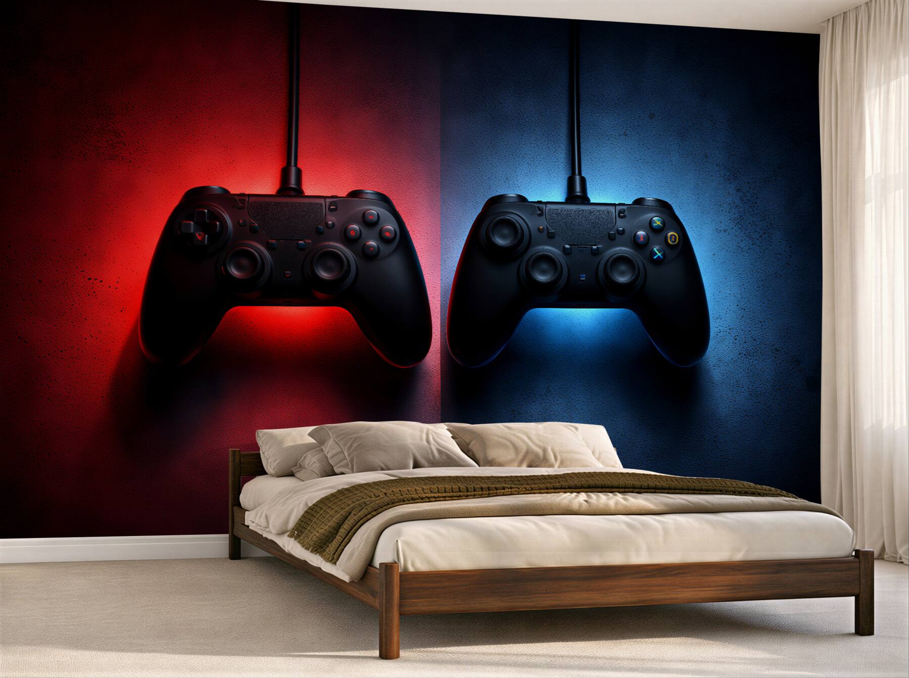 Fototapet Gamepaduri neon pentru gameri