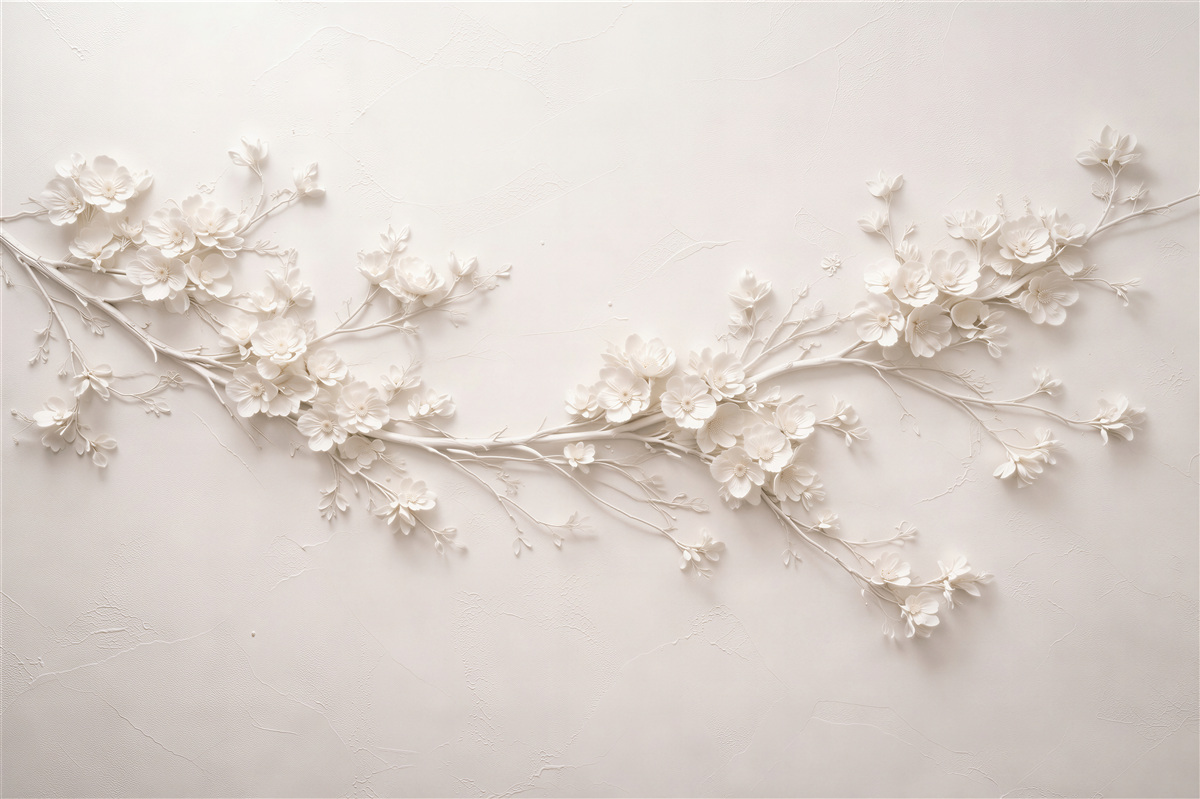 Fototapet Ramură florală crem 3D