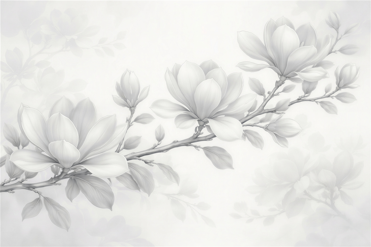 Fototapet Magnolie delicată în alb