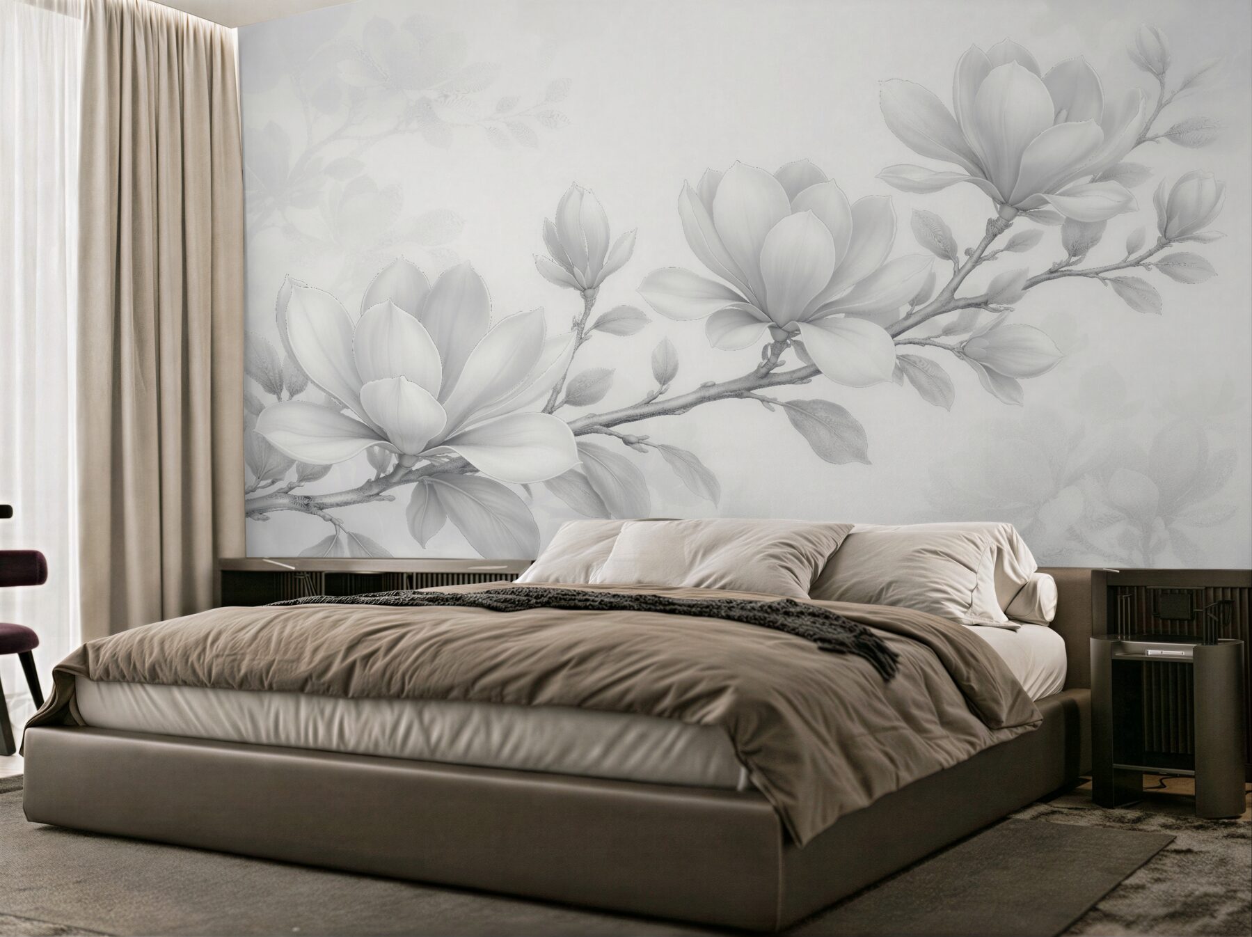 Fototapet Magnolie delicată în alb