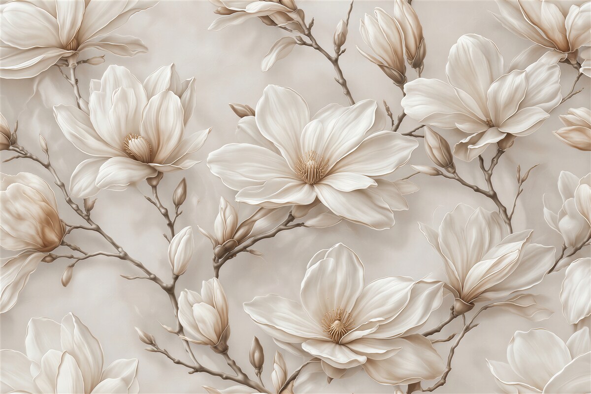 Fototapet Magnolie crem în stil elegant