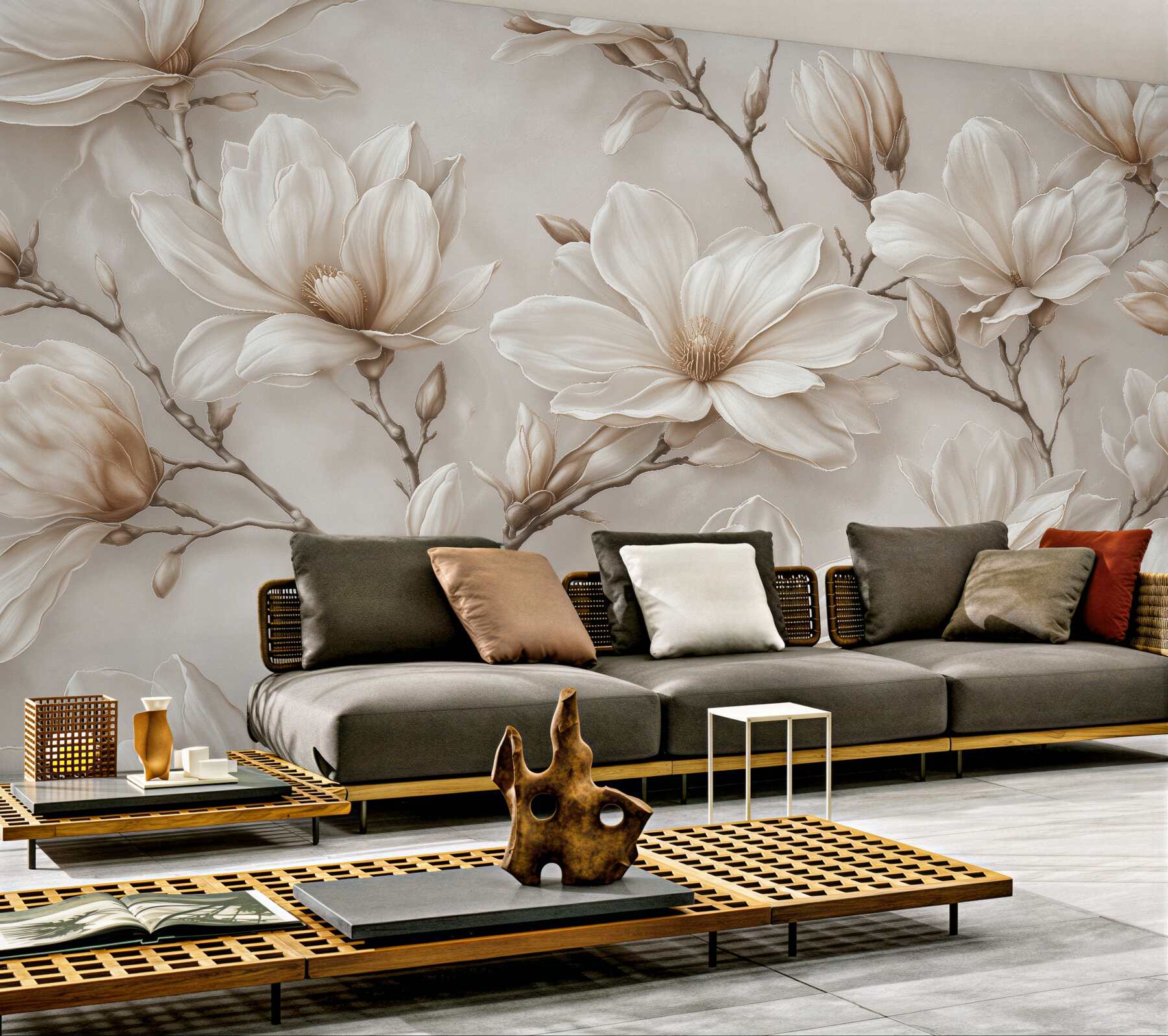 Fototapet Magnolie crem în stil elegant