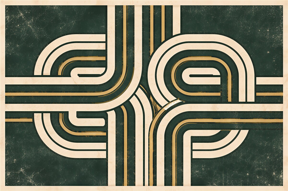 Fototapet Linii geometrice retro elegance