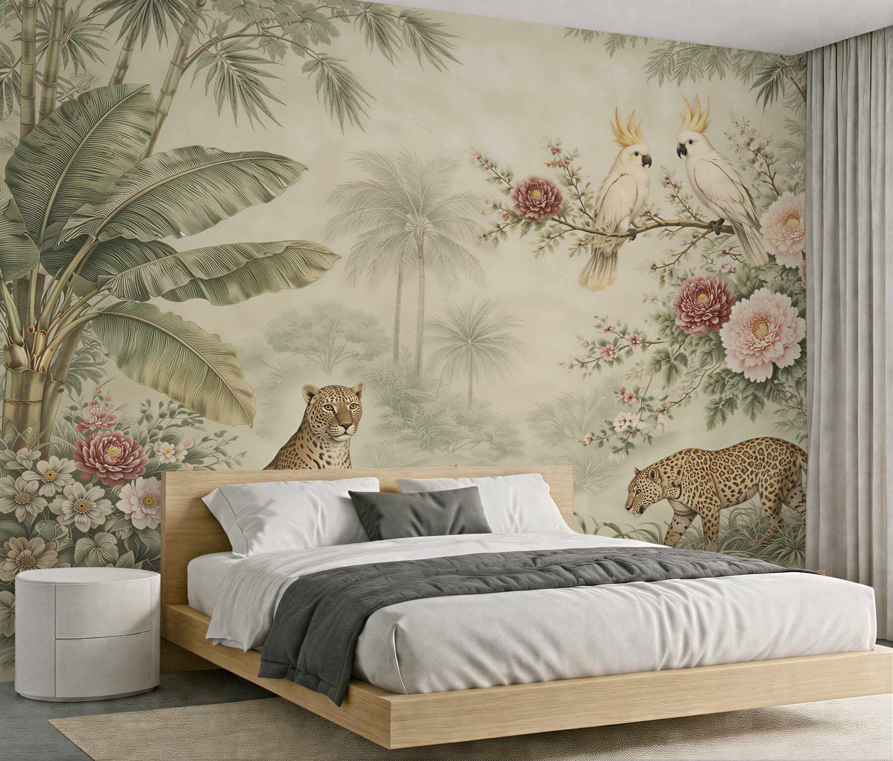 Fototapet Junglă exotică cu leoparzi