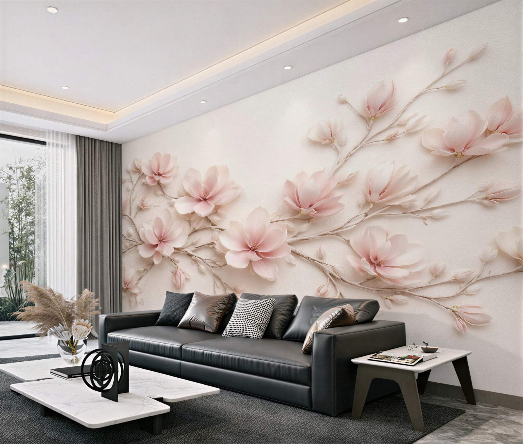 Fototapet Magnolie pudrată pe ramuri delicate