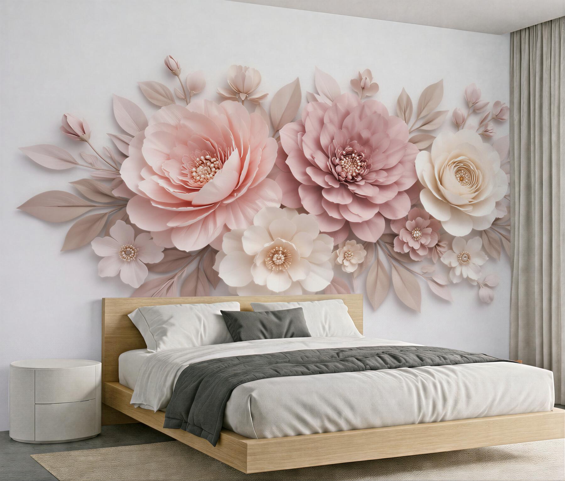 Fototapet Flori pudrate eleganță 3D