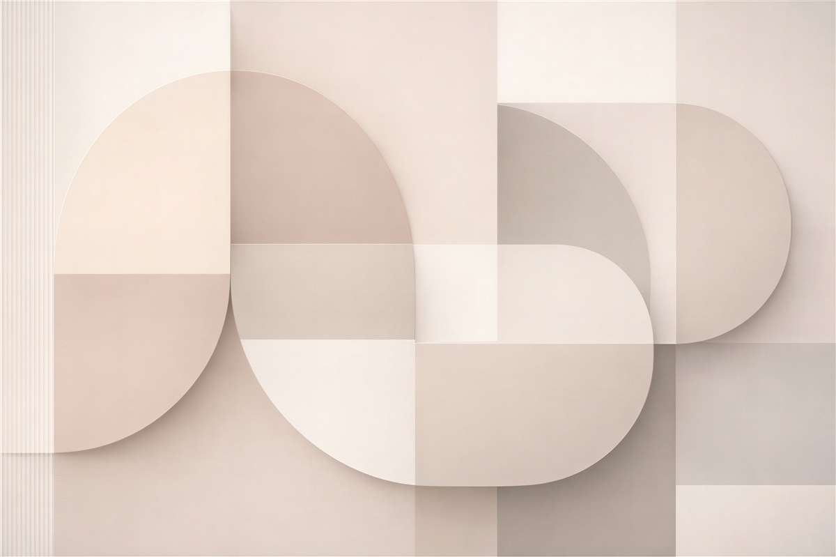 Fototapet Geometrie bej cu semicercuri