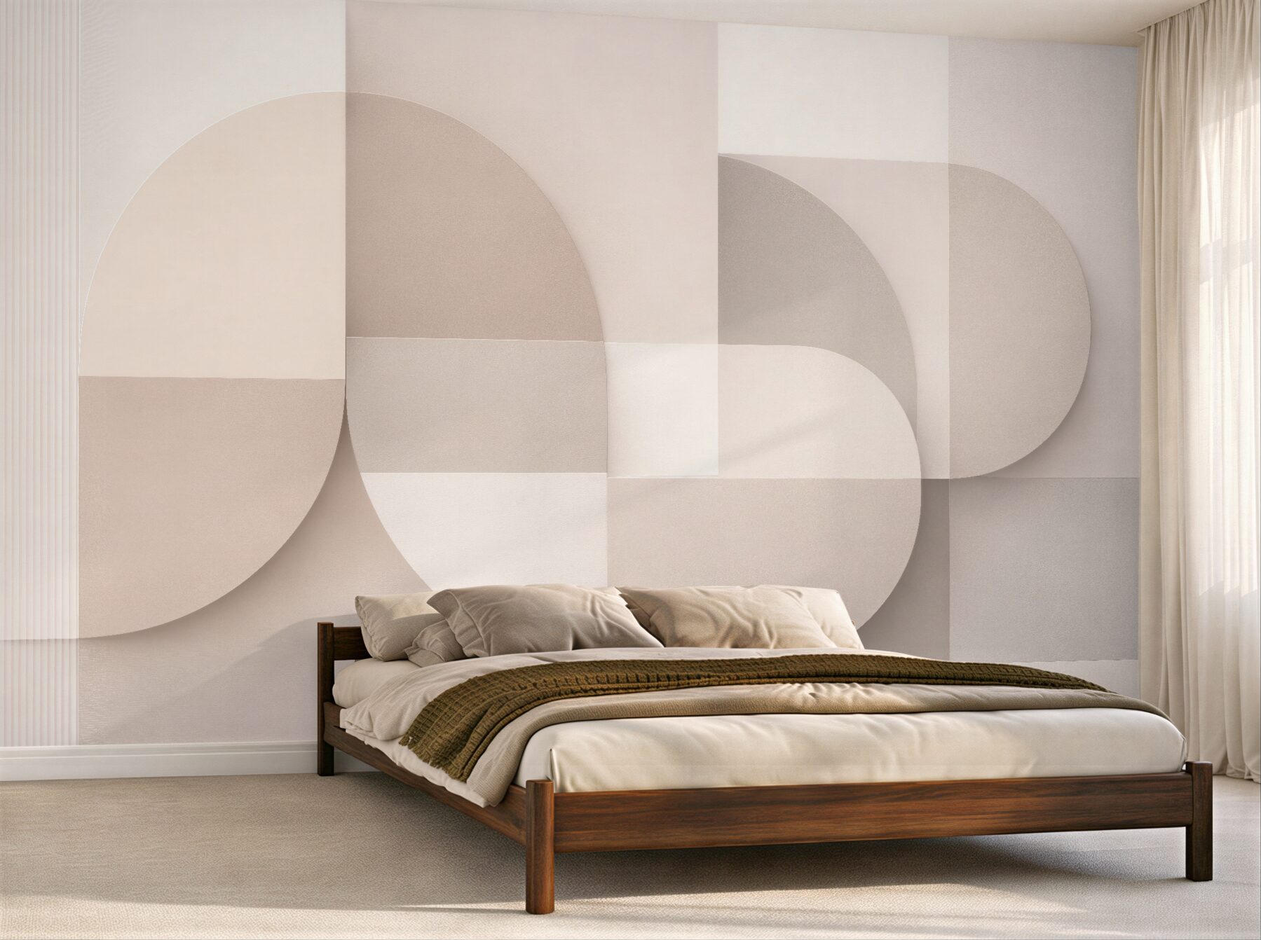 Fototapet Geometrie bej cu semicercuri