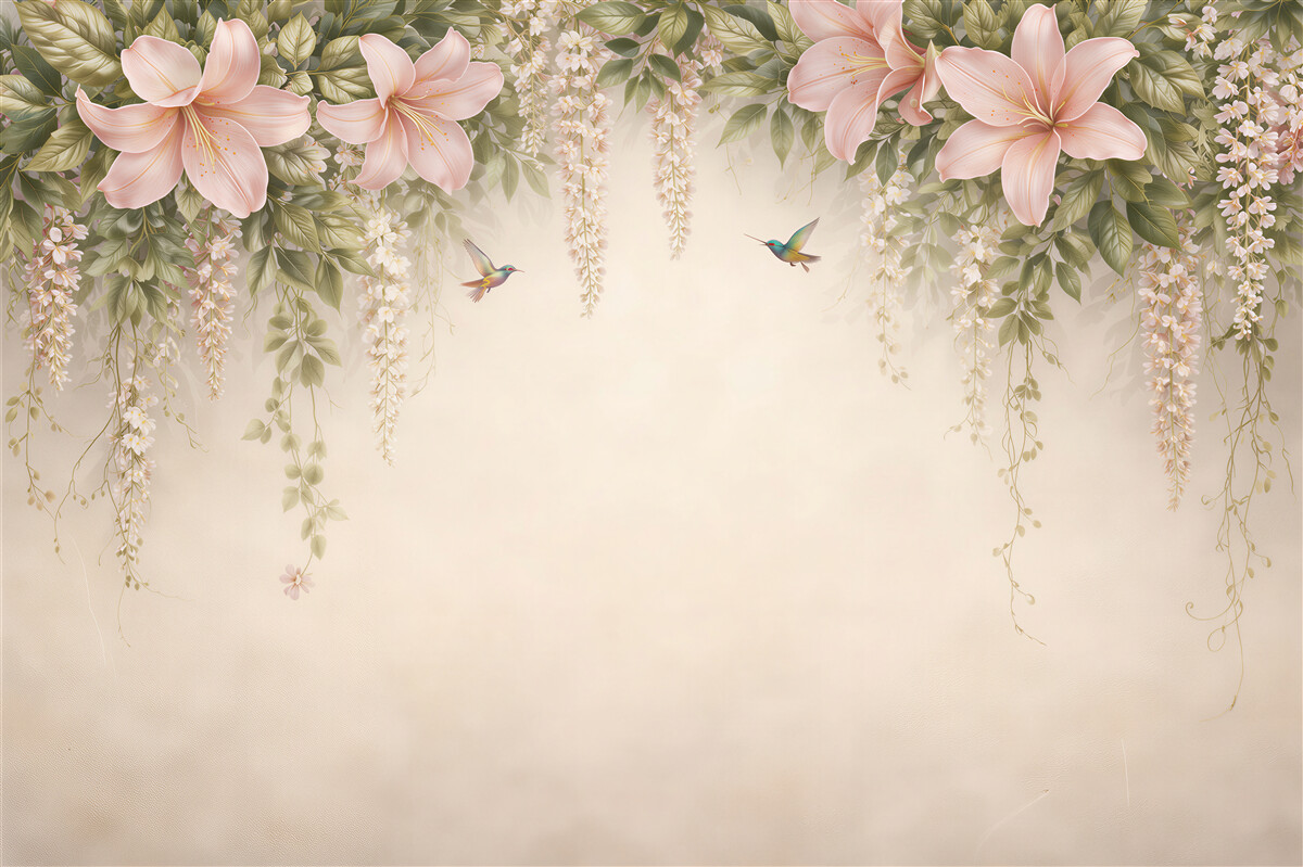 Fototapet Crini romantici și colibri