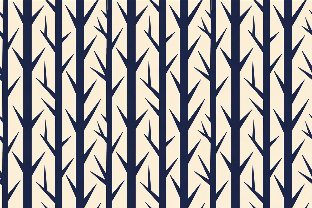 Fototapet Ritm minimalist al trunchiurilor de pădure