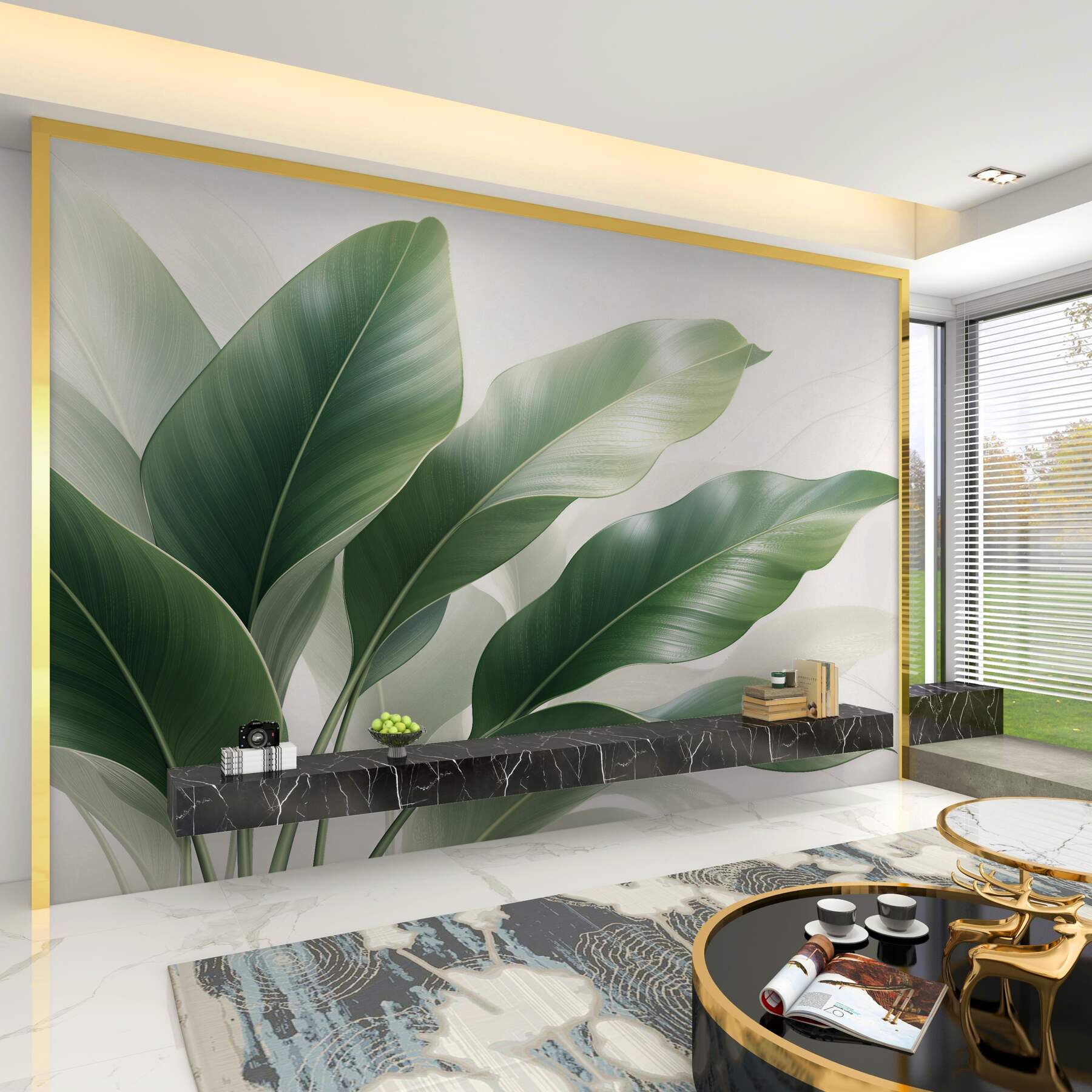 Fototapet Frunze tropicale subtile