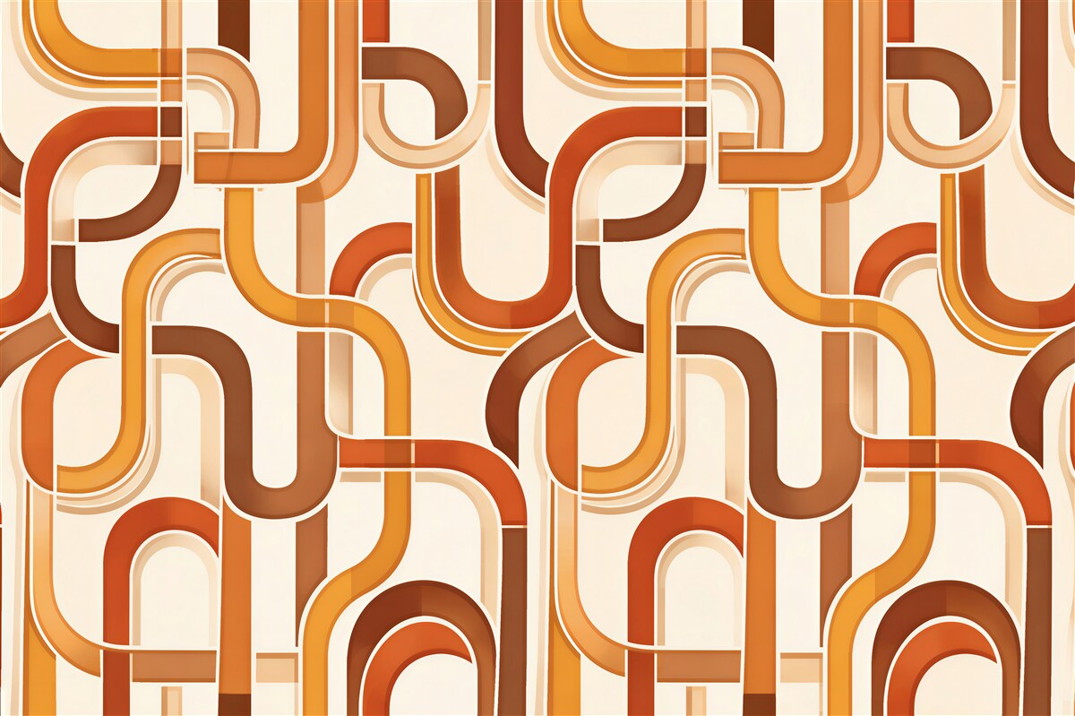 Fototapet Arcade geometrice retro în caramel