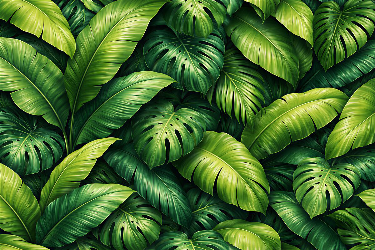 Fototapet Frunze verzi tropicale