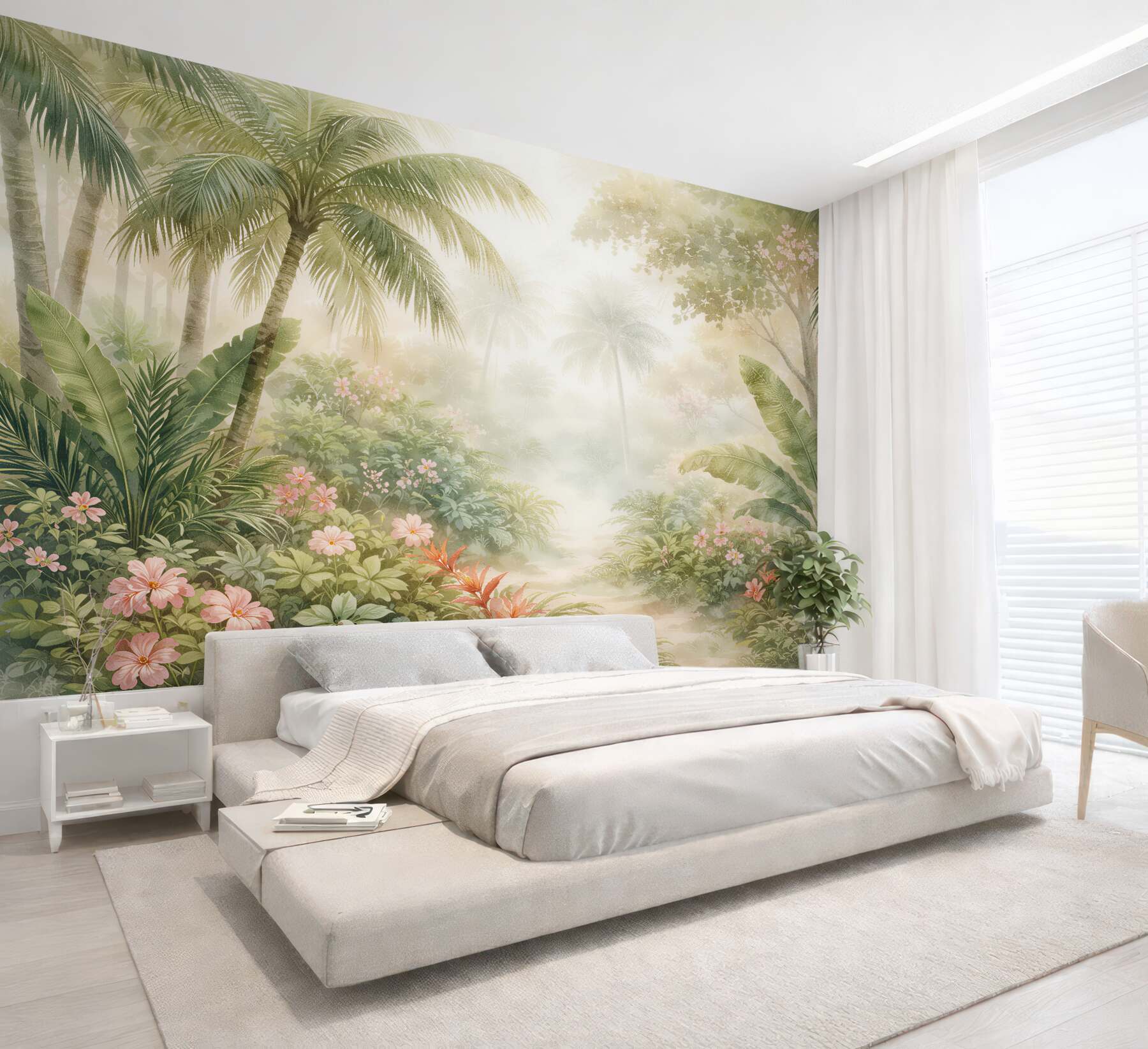 Fototapet Oază tropicală învăluită în ceață