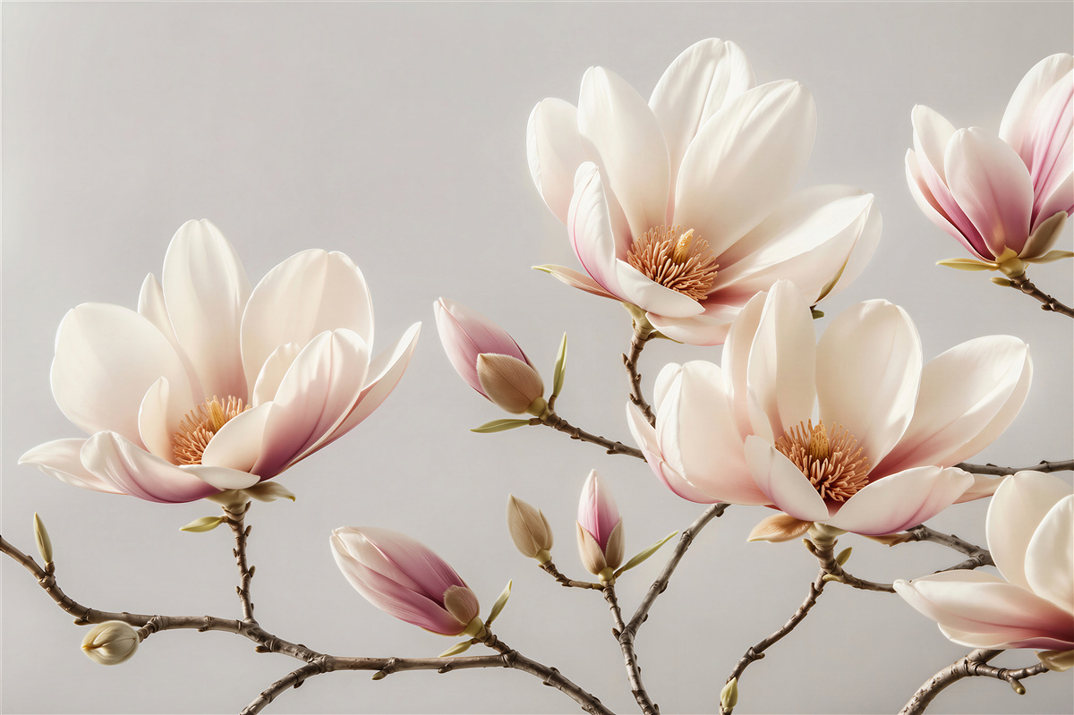 Fototapet Magnolie delicată în strălucirea zorilor