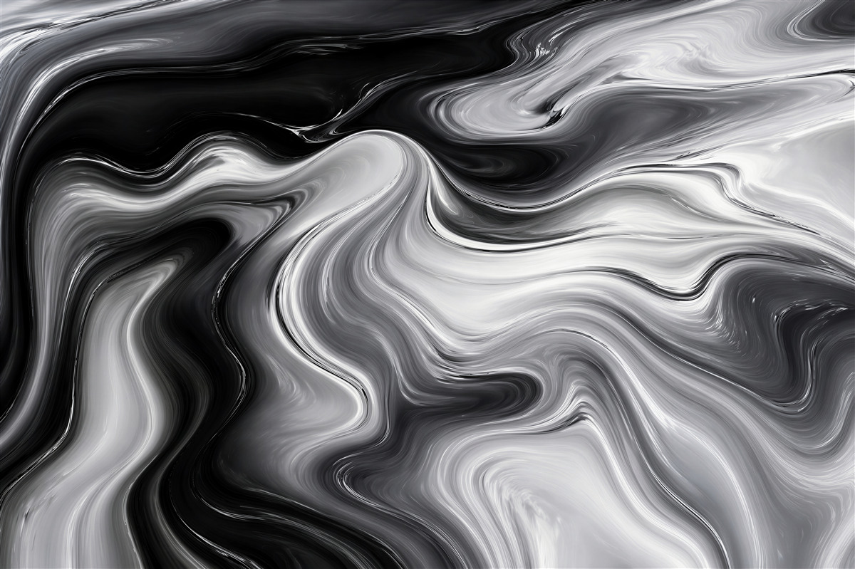 Fototapet Abstracție fluidă alb-negru