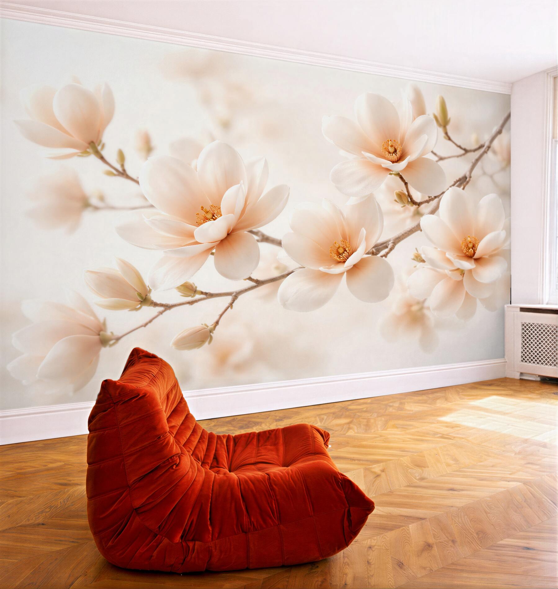 Fototapet Magnolie delicată în floare luminoasă