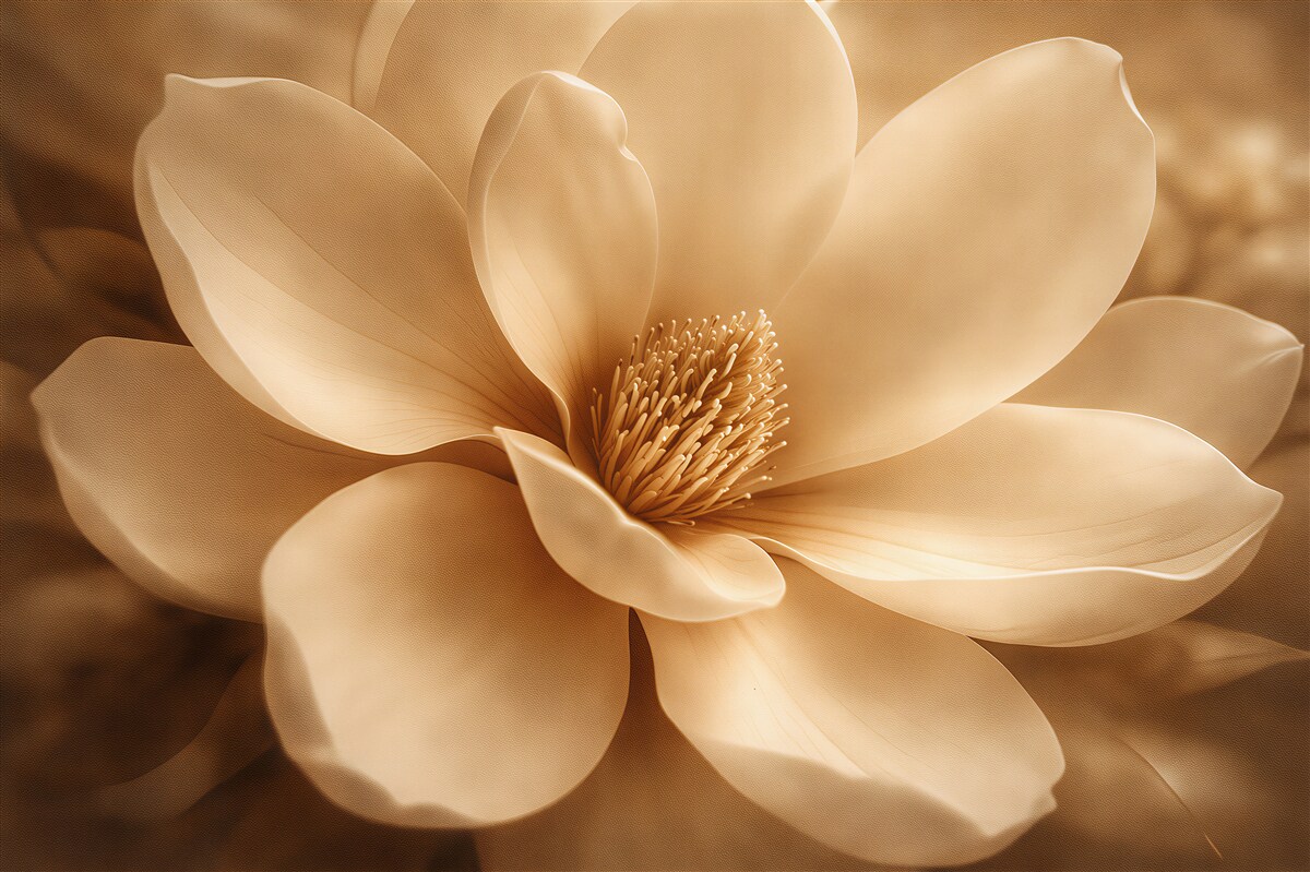 Fototapet Magnolie aurie în prim-plan elegant